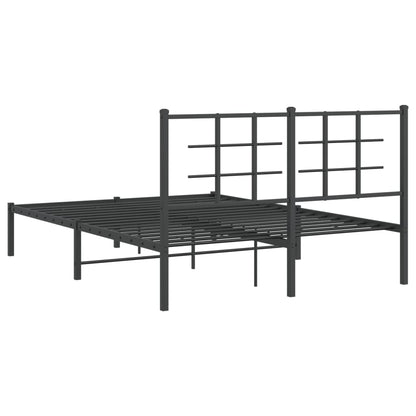 Bedframe met hoofdbord metaal zwart 140x200 cm 140 x 200 cm Zwart met hoofdbord