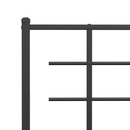 Bedframe met hoofdbord metaal zwart 150x200 cm 150 x 200 cm Zwart met hoofdbord
