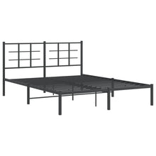 Bedframe met hoofdbord metaal zwart 160x200 cm 160 x 200 cm Zwart met hoofdbord