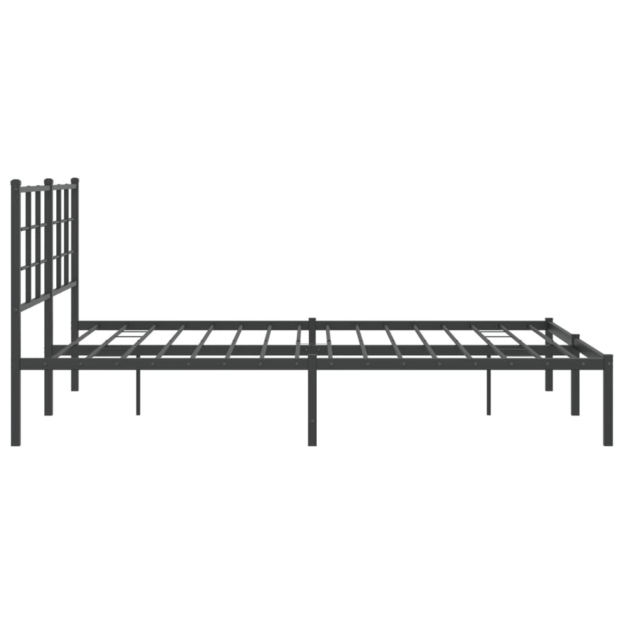 Bedframe met hoofdbord metaal zwart 160x200 cm 160 x 200 cm Zwart met hoofdbord