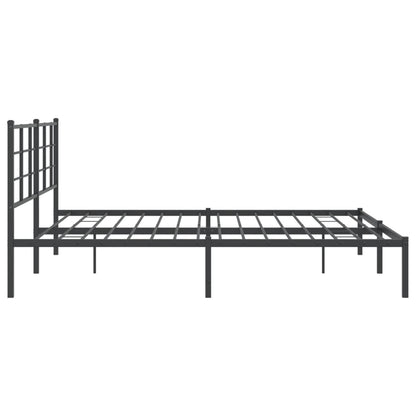 Bedframe met hoofdbord metaal zwart 183x213 cm