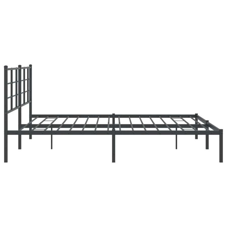 Bedframe met hoofdbord metaal zwart 183x213 cm