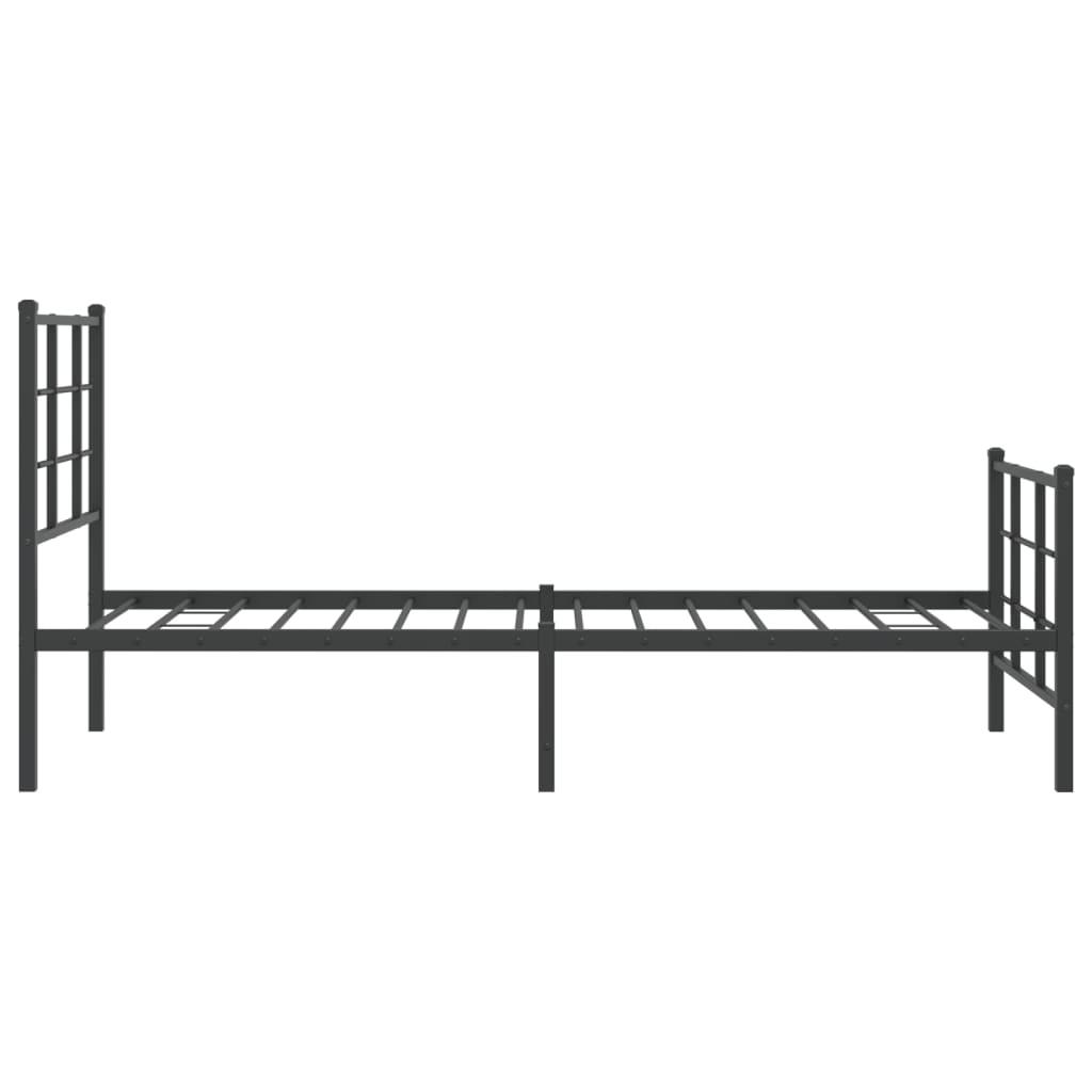 Bedframe met hoofd- en voeteneinde metaal zwart 75x190 cm 75 x 190 cm Zwart