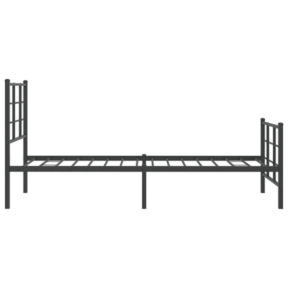 Bedframe met hoofd- en voeteneinde metaal zwart 75x190 cm 75 x 190 cm Zwart