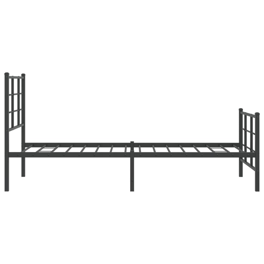 Bedframe met hoofd- en voeteneinde metaal zwart 75x190 cm 75 x 190 cm Zwart