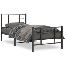 Bedframe Met Hoofd- En Voeteneinde Metaal 90 x 200 cm Zwart