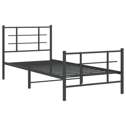Bedframe Met Hoofd- En Voeteneinde Metaal 90 x 200 cm Zwart