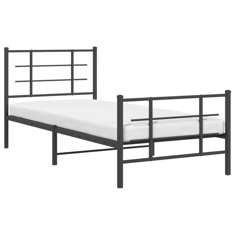 Bedframe Met Hoofd- En Voeteneinde Metaal 90 x 200 cm Zwart