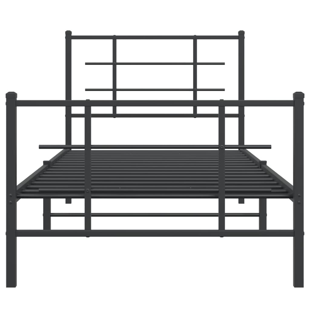 Bedframe Met Hoofd- En Voeteneinde Metaal 90 x 200 cm Zwart