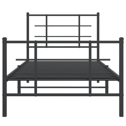 Bedframe Met Hoofd- En Voeteneinde Metaal 90 x 200 cm Zwart
