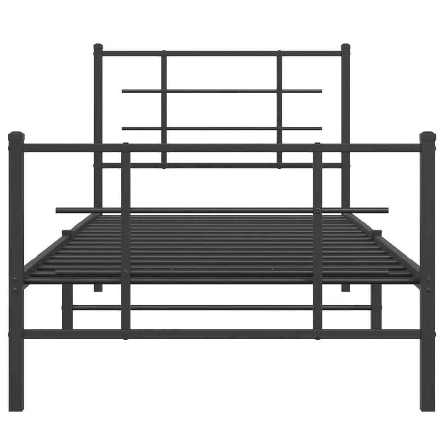 Bedframe Met Hoofd- En Voeteneinde Metaal 90 x 200 cm Zwart