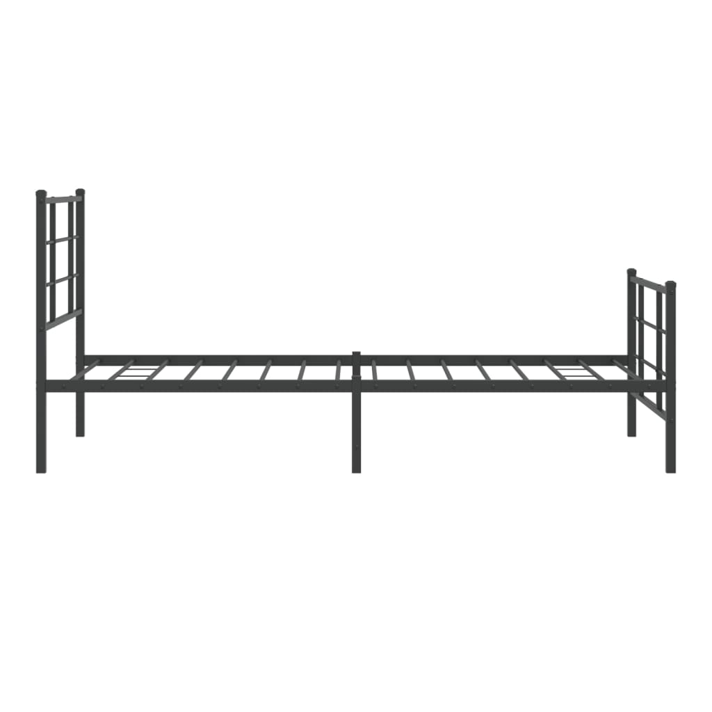 Bedframe Met Hoofd- En Voeteneinde Metaal 90 x 200 cm Zwart