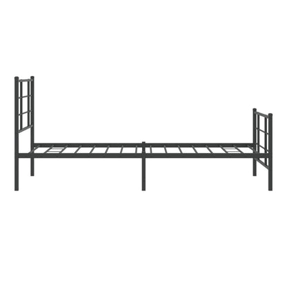 Bedframe Met Hoofd- En Voeteneinde Metaal 90 x 200 cm Zwart