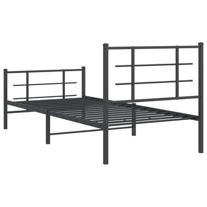Bedframe Met Hoofd- En Voeteneinde Metaal 90 x 200 cm Zwart