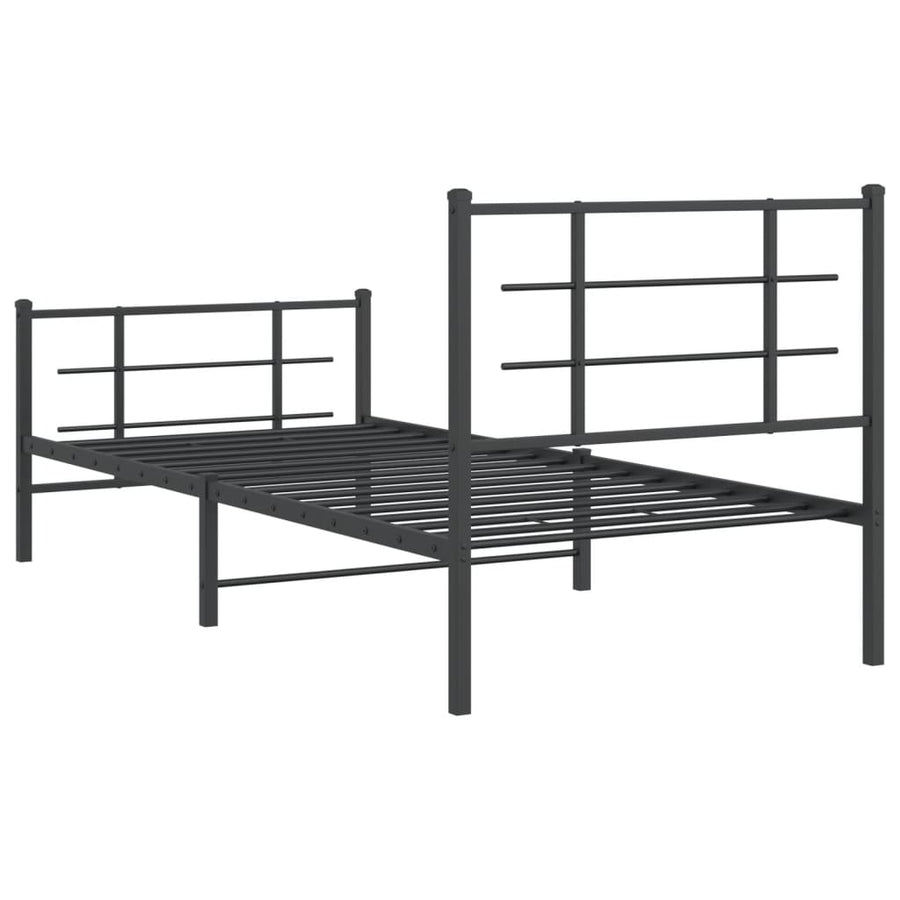 Bedframe Met Hoofd- En Voeteneinde Metaal 90 x 200 cm Zwart