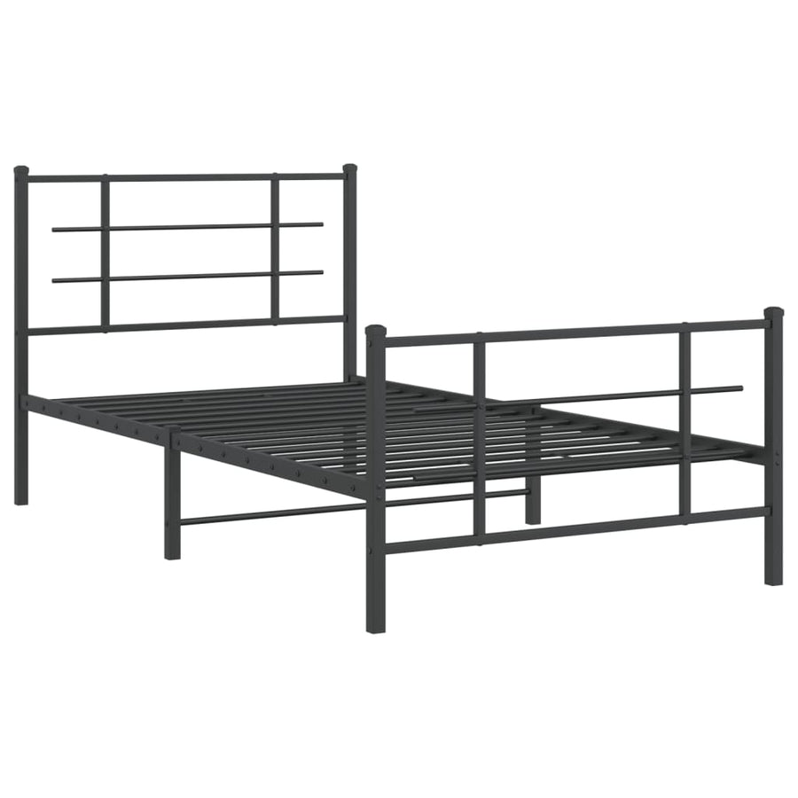 Bedframe Met Hoofd- En Voeteneinde Metaal 100 x 200 cm Zwart