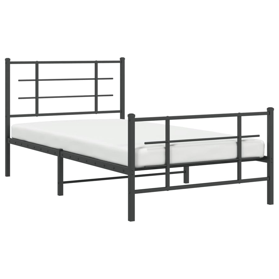 Bedframe Met Hoofd- En Voeteneinde Metaal 100 x 200 cm Zwart