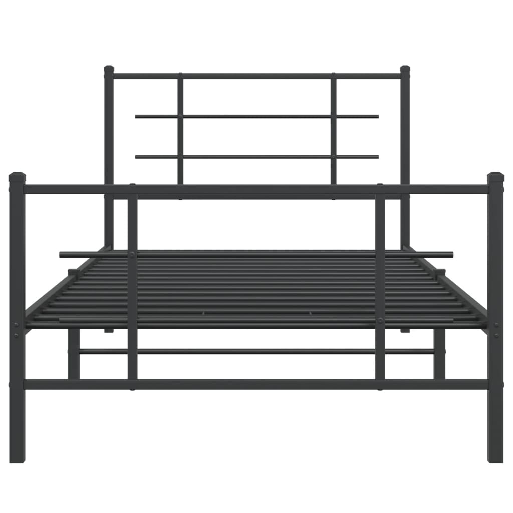 Bedframe Met Hoofd- En Voeteneinde Metaal 100 x 200 cm Zwart