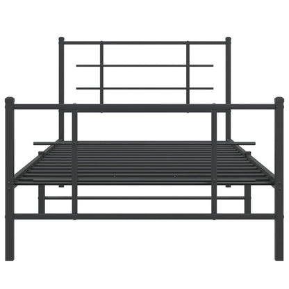 Bedframe Met Hoofd- En Voeteneinde Metaal 100 x 200 cm Zwart