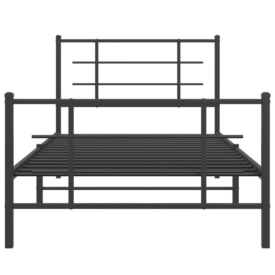 Bedframe Met Hoofd- En Voeteneinde Metaal 100 x 200 cm Zwart