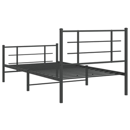 Bedframe Met Hoofd- En Voeteneinde Metaal 100 x 200 cm Zwart