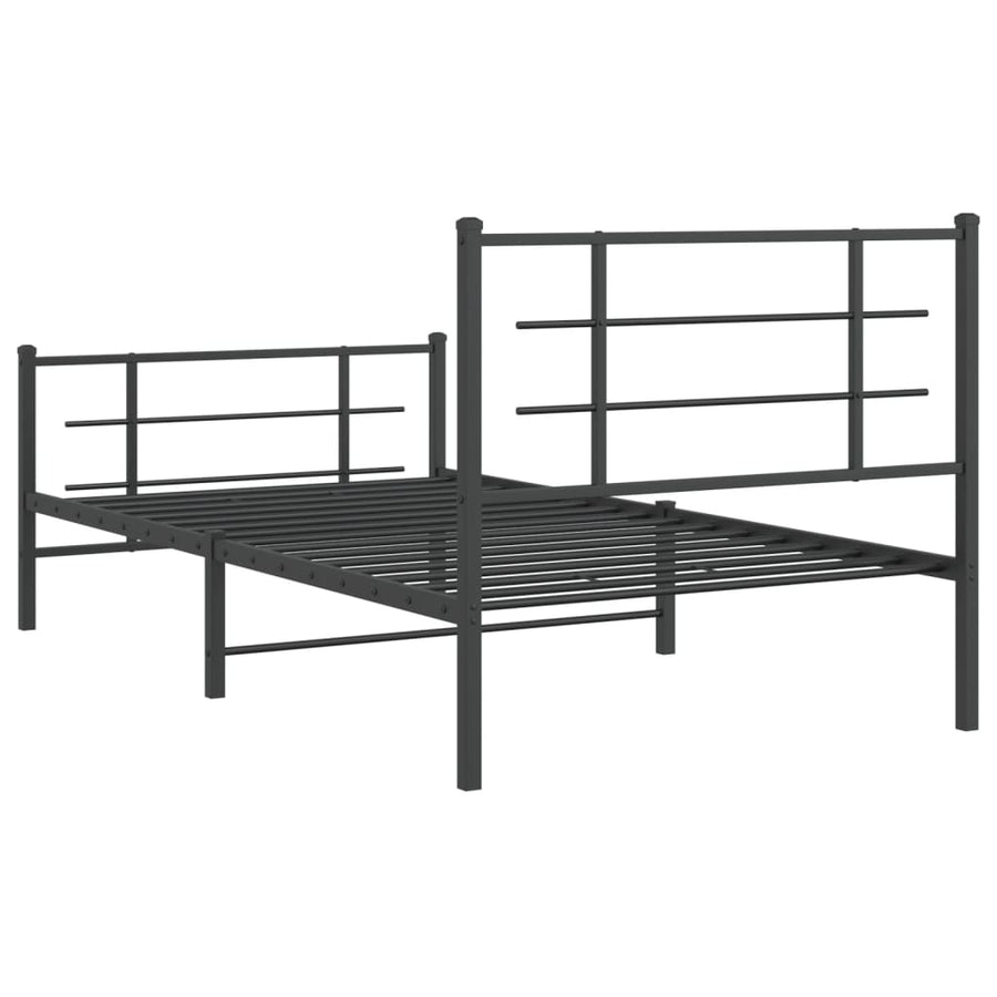 Bedframe Met Hoofd- En Voeteneinde Metaal 100 x 200 cm Zwart