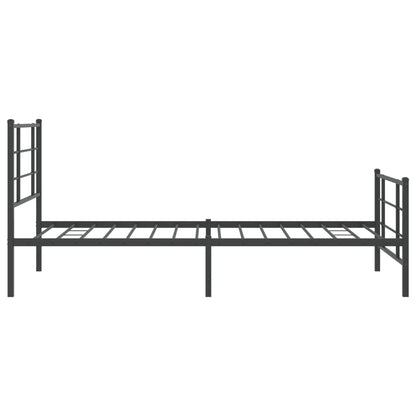 Bedframe Met Hoofd- En Voeteneinde Metaal Zwart 107 x 203 cm met hoofdbord & voetbord