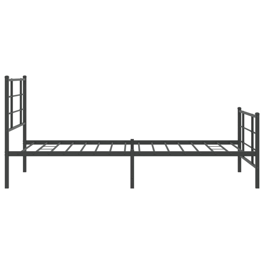 Bedframe Met Hoofd- En Voeteneinde Metaal Zwart 107 x 203 cm met hoofdbord & voetbord