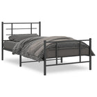 Bedframe metaal 107x203 cm zwart