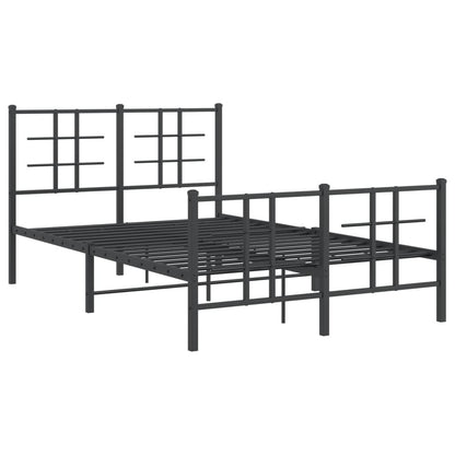 Bedframe Met Hoofd- En Voeteneinde Metaal Zwart 120 x 190 cm met hoofdbord & voetbord