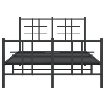 Bedframe Met Hoofd- En Voeteneinde Metaal Zwart 120 x 190 cm met hoofdbord & voetbord
