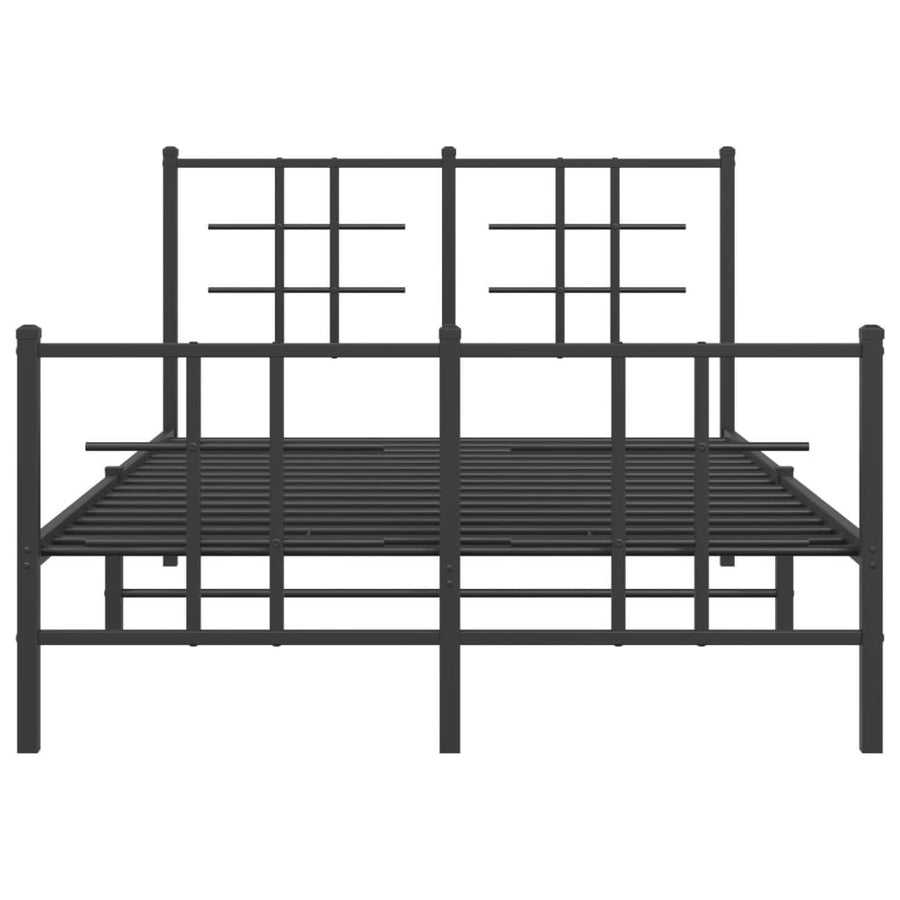 Bedframe Met Hoofd- En Voeteneinde Metaal Zwart 120 x 190 cm met hoofdbord & voetbord
