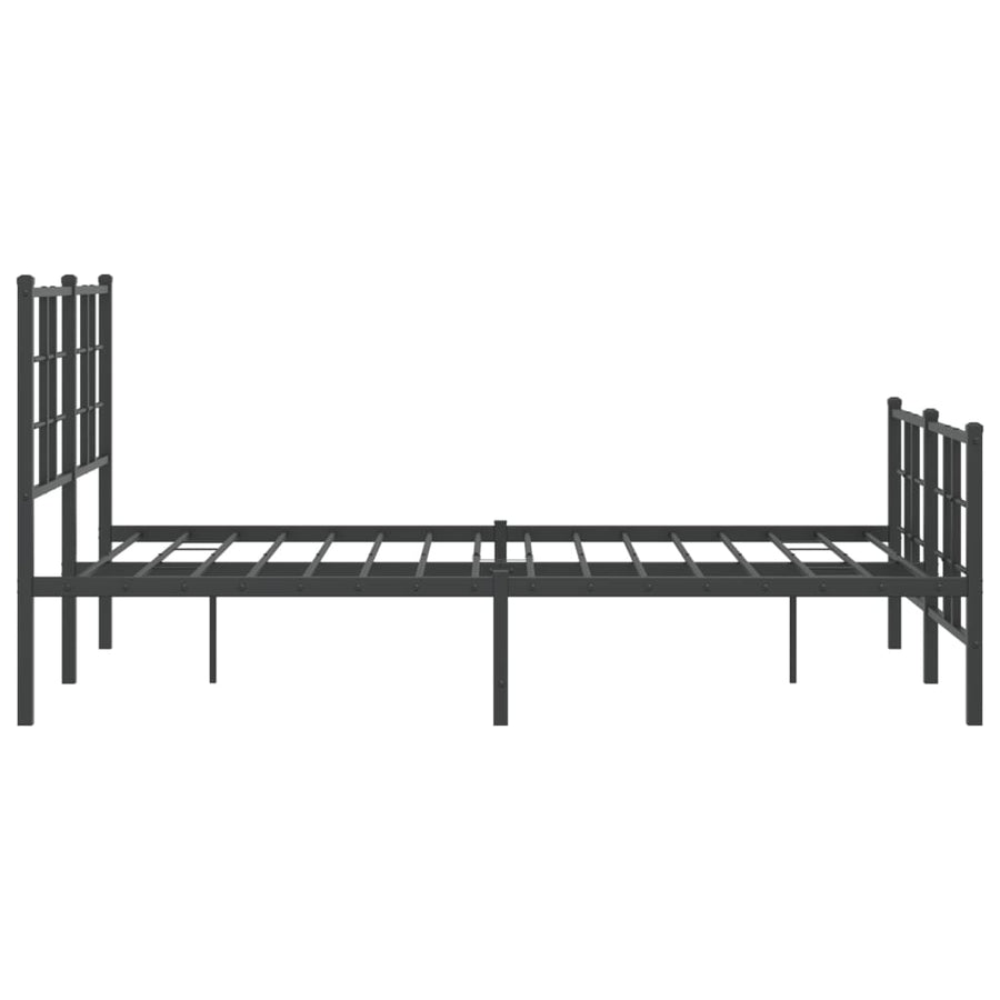 Bedframe Met Hoofd- En Voeteneinde Metaal Zwart 120 x 190 cm met hoofdbord & voetbord