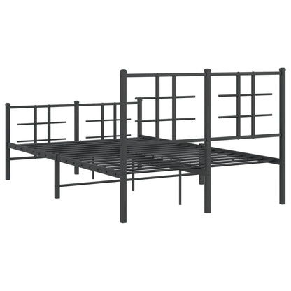 Bedframe Met Hoofd- En Voeteneinde Metaal Zwart 120 x 190 cm met hoofdbord & voetbord