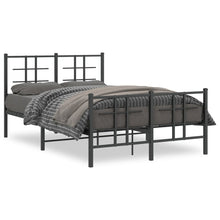 Bedframe Met Hoofd- En Voeteneinde Metaal Zwart 120 x 190 cm met hoofdbord & voetbord