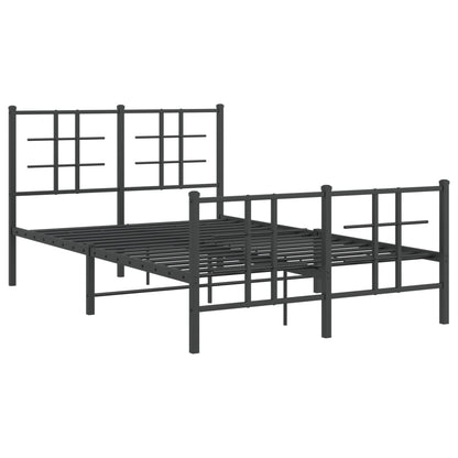 Bedframe met hoofd- en voeteneinde metaal zwart 120x200 cm 120 x 200 cm Zwart