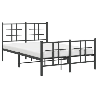 Bedframe met hoofd- en voeteneinde metaal zwart 120x200 cm 120 x 200 cm Zwart