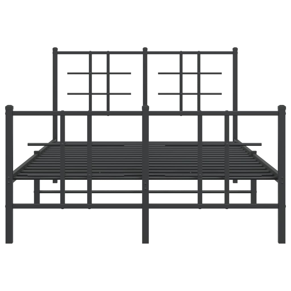 Bedframe met hoofd- en voeteneinde metaal zwart 120x200 cm 120 x 200 cm Zwart
