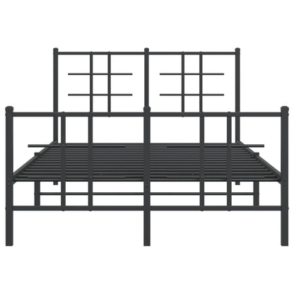 Bedframe met hoofd- en voeteneinde metaal zwart 120x200 cm 120 x 200 cm Zwart