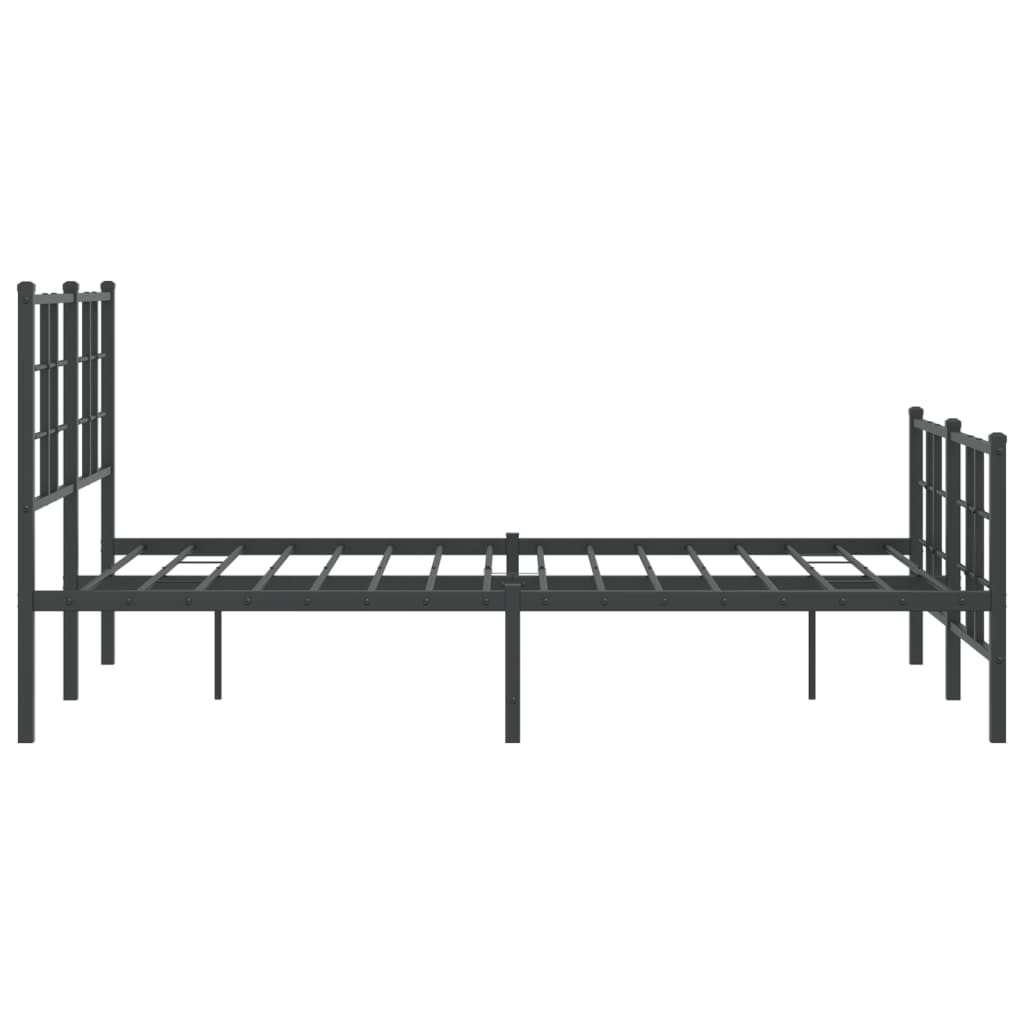 Bedframe met hoofd- en voeteneinde metaal zwart 120x200 cm 120 x 200 cm Zwart