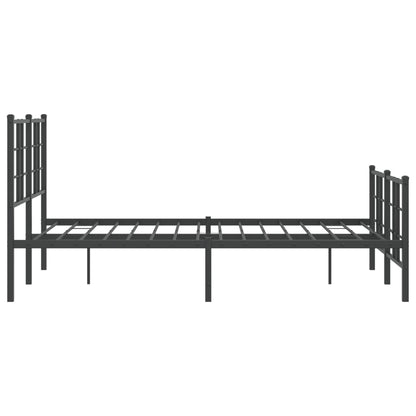 Bedframe met hoofd- en voeteneinde metaal zwart 120x200 cm 120 x 200 cm Zwart