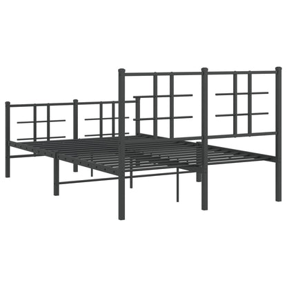 Bedframe met hoofd- en voeteneinde metaal zwart 120x200 cm 120 x 200 cm Zwart