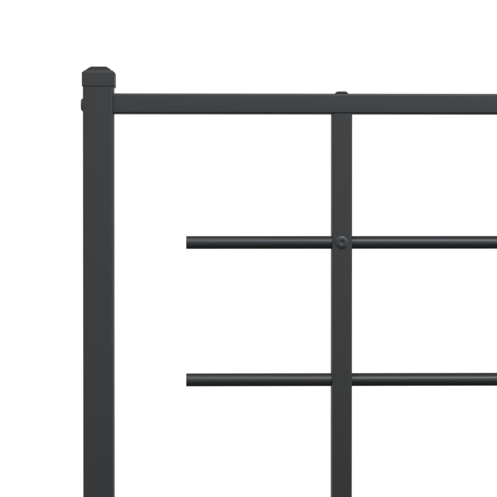 Bedframe met hoofd- en voeteneinde metaal zwart 120x200 cm 120 x 200 cm Zwart