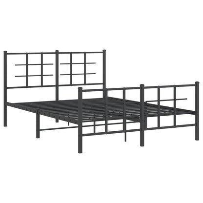 Bedframe met hoofd- en voeteneinde metaal zwart 135x190 cm 135 x 190 cm Zwart met hoofdbord & voetbord