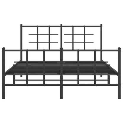 Bedframe met hoofd- en voeteneinde metaal zwart 135x190 cm 135 x 190 cm Zwart met hoofdbord & voetbord