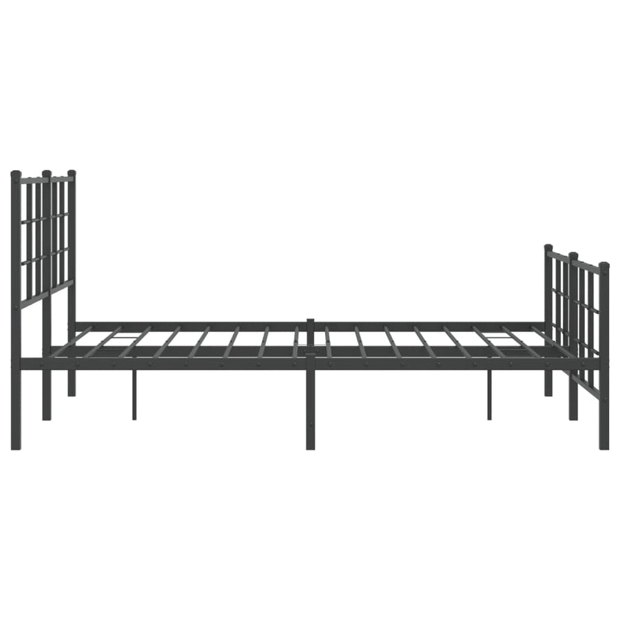 Bedframe met hoofd- en voeteneinde metaal zwart 135x190 cm 135 x 190 cm Zwart met hoofdbord & voetbord