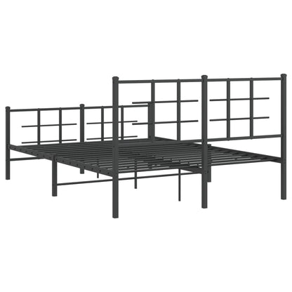 Bedframe met hoofd- en voeteneinde metaal zwart 135x190 cm 135 x 190 cm Zwart met hoofdbord & voetbord
