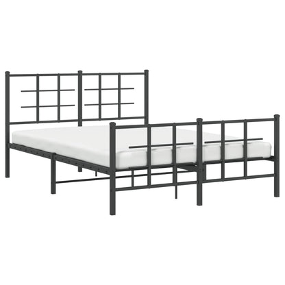 Bedframe Met Hoofd- En Voeteneinde Metaal Zwart 140 x 190 cm met hoofdbord & voetbord