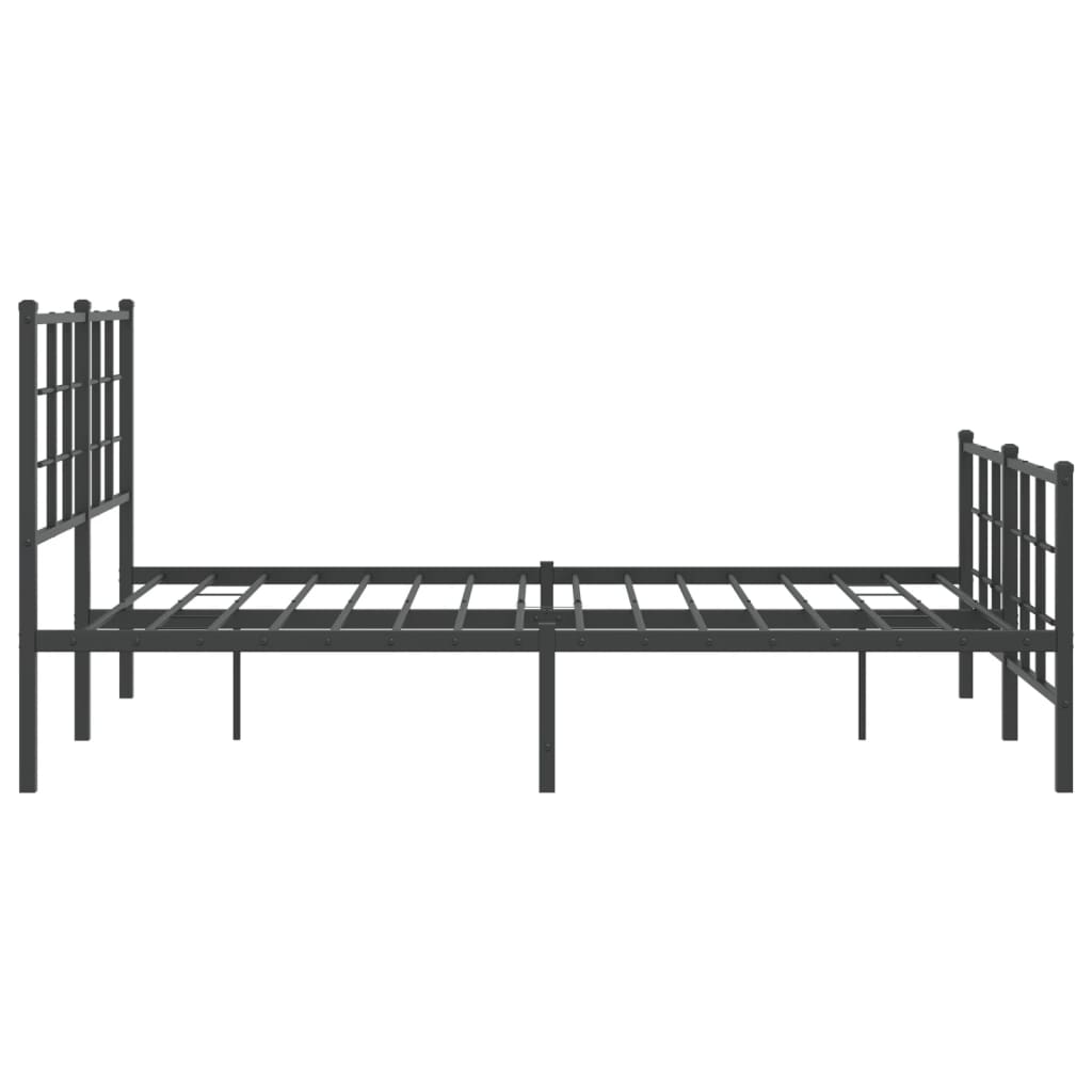 Bedframe Met Hoofd- En Voeteneinde Metaal Zwart 140 x 190 cm met hoofdbord & voetbord
