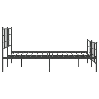 Bedframe Met Hoofd- En Voeteneinde Metaal Zwart 140 x 190 cm met hoofdbord & voetbord